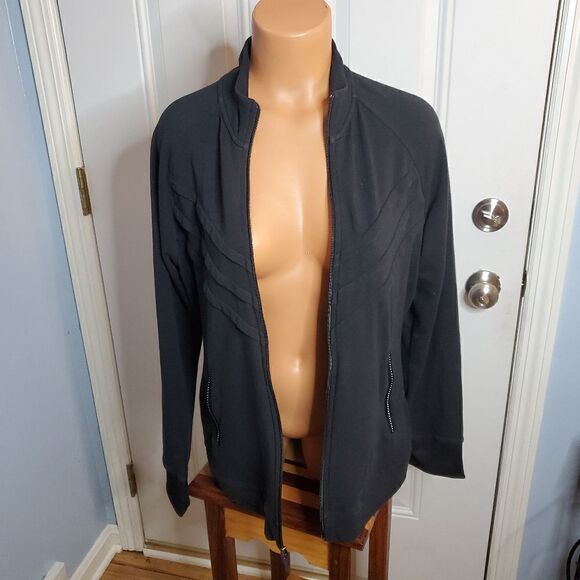 Soma black fullzip stretchy casual sweater M - Picture 7 of 9